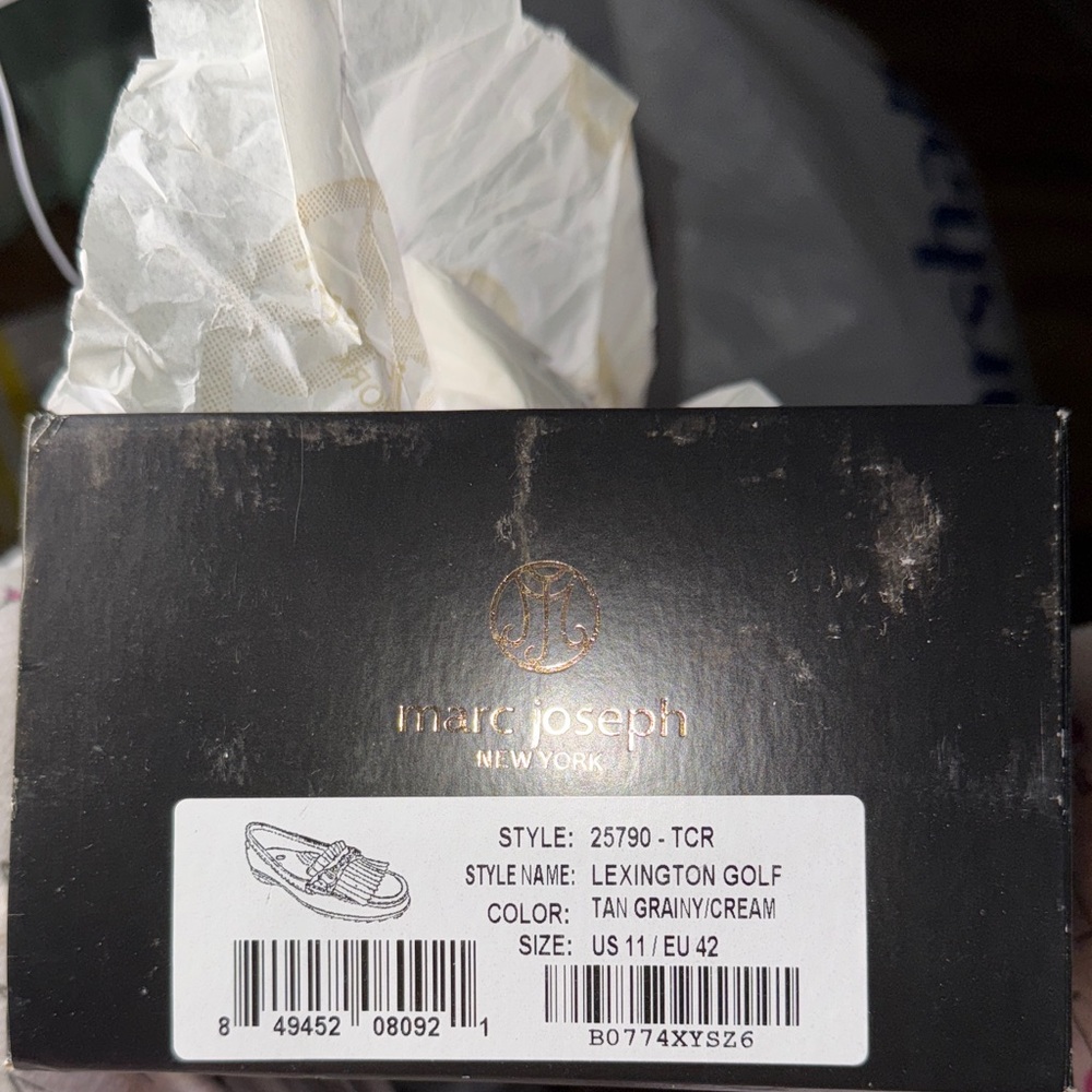 Marc Joseph Tan Grainy and Cream Loafers NIB Sz 11 LEXINGTON GOLF - Picture 9 of 9